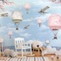 Cherry Blossom with Soft Hot Air Balloon Wallpaper Mural