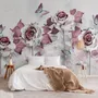 Elegant Floral with Little Butterfly Wallpaper Mural