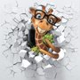 Papier peint panoramique de la girafe de dessins animés