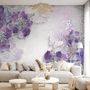 Papier peint panoramique violet avec papillons Swarovski