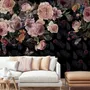 Vintage Dunkelrosa Blumen Fototapete