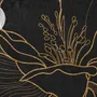 Dark Navy Peony Floral Drawing Art Wallpaper Mural