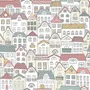 Kids Hand Drawn Colorful Cute House Wallpaper Mural