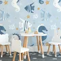 Zebrafish and Seahorse Wallpaper Mural
