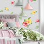 Stickers muraux - fleurs et feuilles vertes tropicales - rose jaune Mirabilis