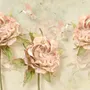 Vintage Pink Dried Floral Wallpaper Mural