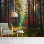Roter Wald Herbst Fototapete