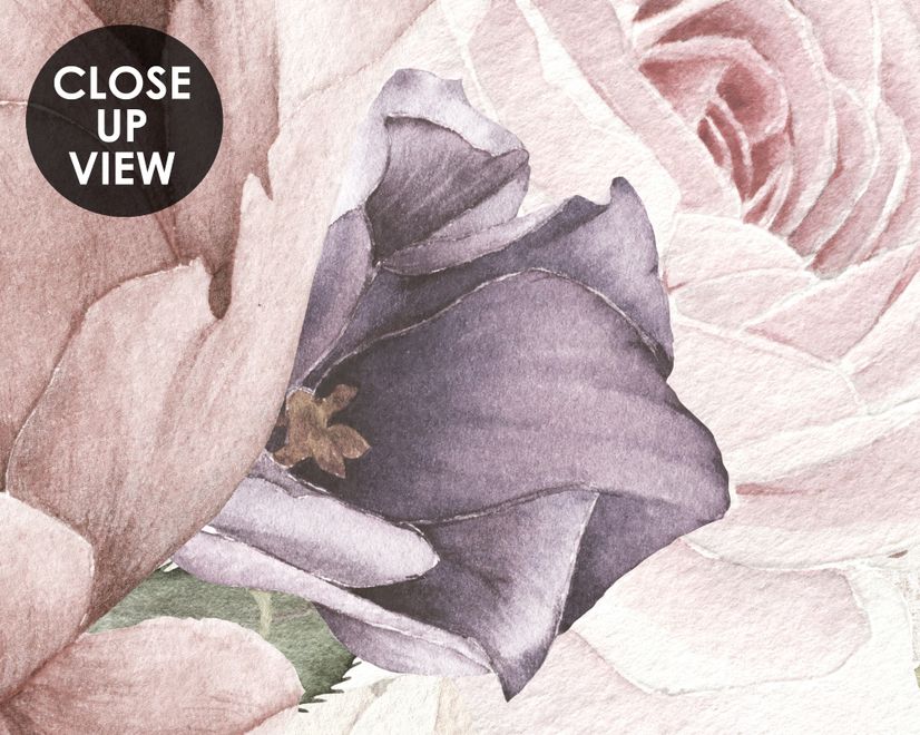 Papier peint floral à motif de pivoines douces