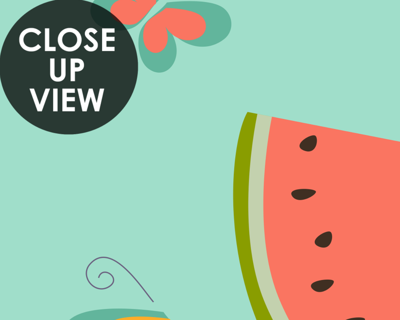 Aquarell Wassermelone und Sommerfrüchte Fototapete