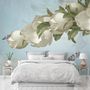 Gardenia Floral and Butterfly Wallpaper Mural