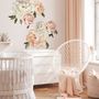 Orange White Peony Floral Boquets Wall Decal Sticker