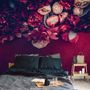 Red Dahlia Rose Floral Bouqet Wallpaper Mural
