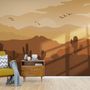 Monochrome Desert Landscape Wallpaper Mural