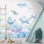 Cartoon Undersea and Whales Wallpaper Mural