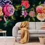 Dark Colorful Flowers Wallpaper Mural