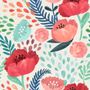 Watercolor Corn Poppy Floral Wallpaper Mural