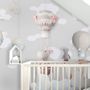 Little Hot Air Balloons with Clouds Wallpaper Mural