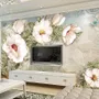 Retro Oil Painting White Flowers Wallpaper Mural
