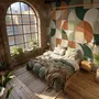Retro Abstract Geometric Shapes Wallpaper Mural