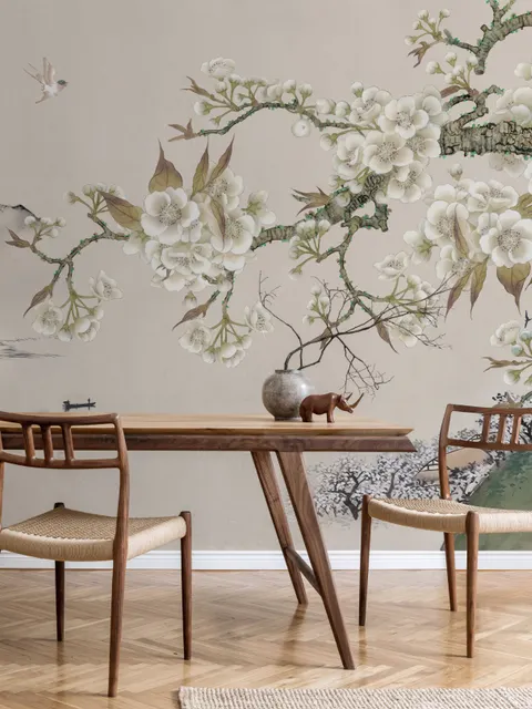 Papier peint panoramique Retro Plum Blossom