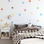 Kids Watercolor Colorful Polka Dots Wall Decal Sticker