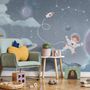 Soft Shining Planets and Astronaut for Boys Space Wallpaper Mural