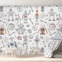 Kids Watercolor Robot Wallpaper Mural