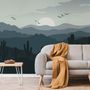 Monochrome Desert Landscape Wallpaper Mural