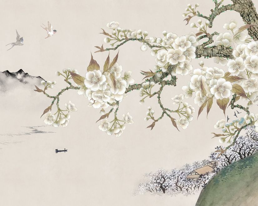 Retro Plum Blossom Wallpaper Mural