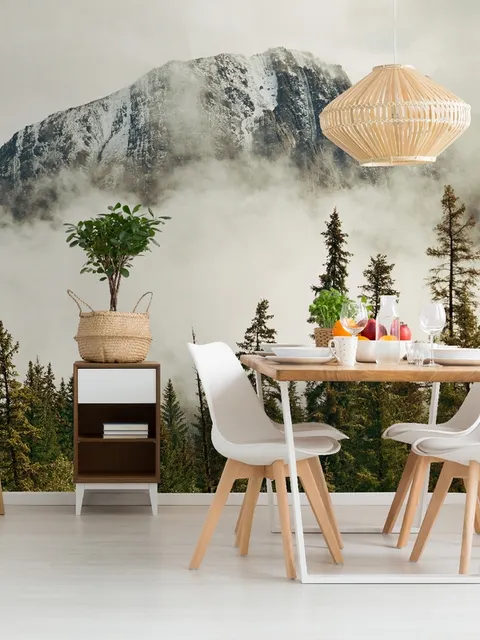 Snowy Mountain Landscape Wallpaper Mural