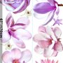3D Florales Pinkes Lilien-Orchideen-Rosen Wandtattoo