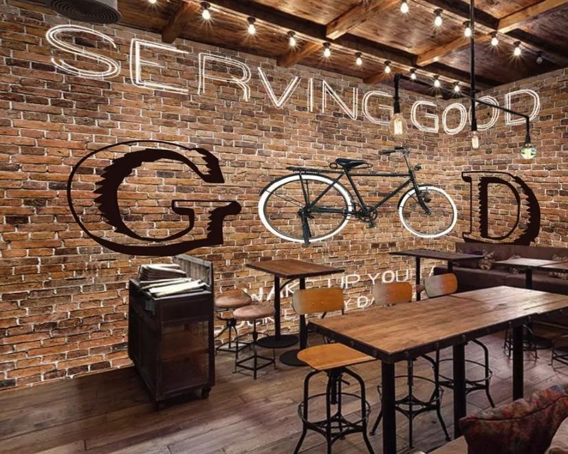 Bicycle Brick Wall Art Wallpaper Mural