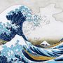 Vintage Wave Drawing Wallpaper Mural