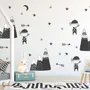 Kids Woodland for Boys Black Mountains Wall Decal Sticker