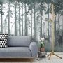 Dark Misty Forest with Horned Deer Wallpaper Mural
