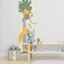 Kids Growth Chart with Tropical Animals Wall Decal Sticker