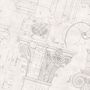 Antique Architectural Greek Column Drawing Art Wallpaper Mural