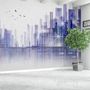 Black Green Dark Cityscape Wallpaper Mural
