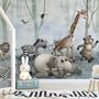Cartoon Wild Animals and Forest Wallpaper Mural