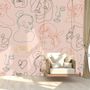 Abstract Pink Faces Wallpaper Mural