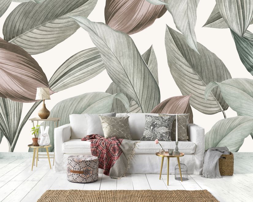 Vintage Leaf Wallpaper Mural