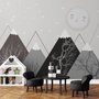 Kids Boys Cute Moon and Mountain Landscape Wallpaper Mural
