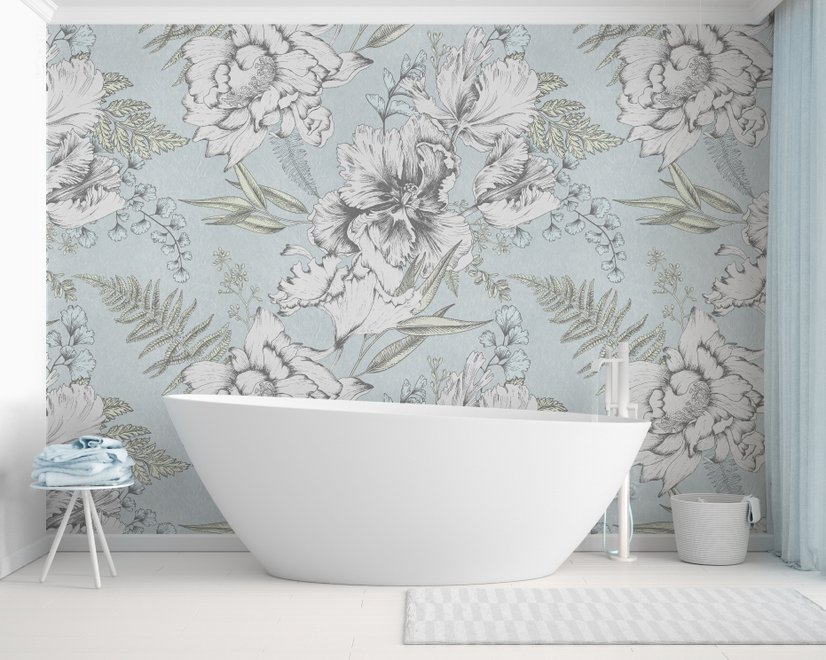 Drawing Floral Bouquet Art Wallpaper Mural