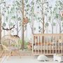 Nursery Cute Animals in the Forest Watercolor Kids Wallpaper Murals