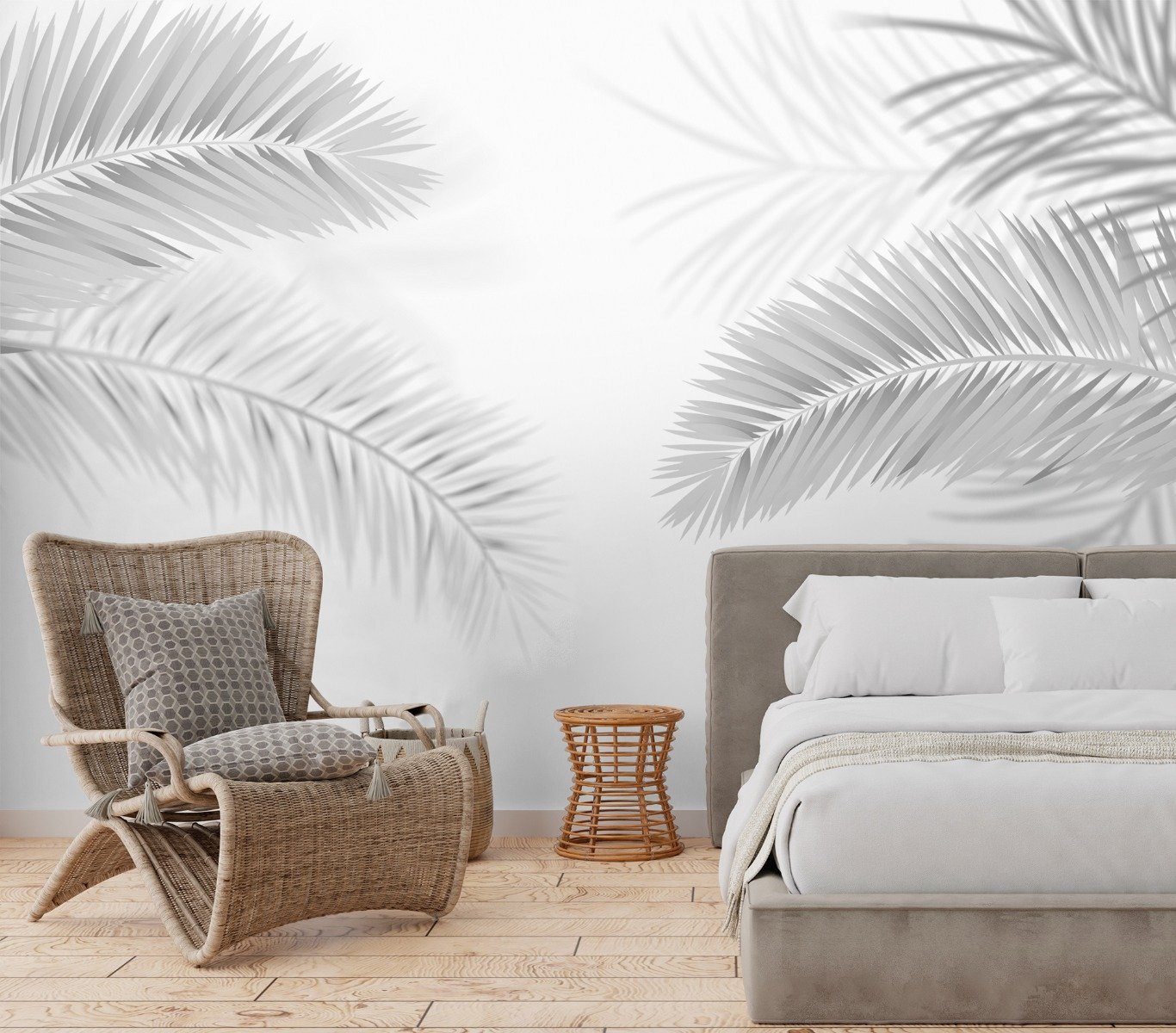Dark Tropical Leaf Wallpaper Mural - Peel and Stick