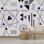 Purple Black Geometric Shapes Wallpaper Mural