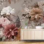 Realistic Dark Floral Wallpaper Mural