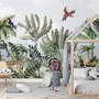 Kids Jungle View with Exotic Animals Wallpaper Mural