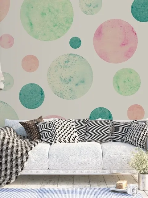 Geometric Colorful Circle Shape Pattern Wallpaper Mural
