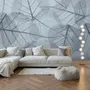 Monochrome Leaf Pattern Wallpaper Mural